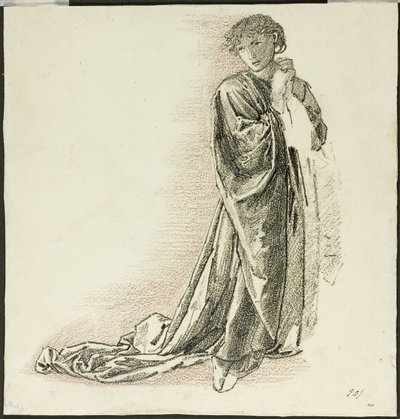 Térdelő Drapált ábra alkotó: Sir Edward Burne Jones