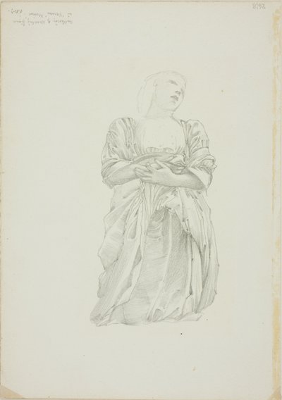 A térdelő női alak tükörképe, a Vénusz tükre című tanulmány alkotó: Sir Edward Burne Jones
