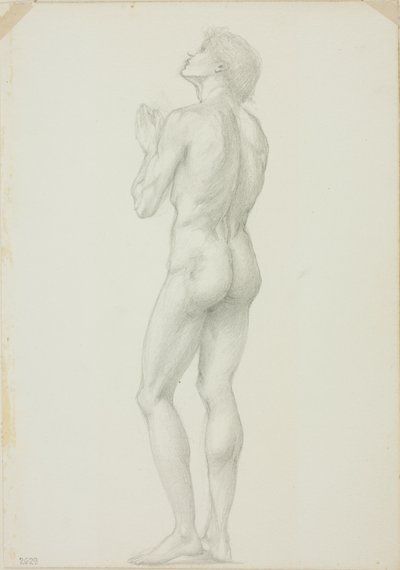 Álló férfi meztelen, imában összekulcsolt kezekkel alkotó: Sir Edward Burne Jones