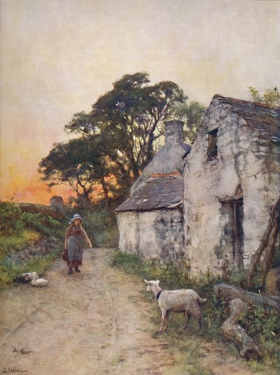 A Village Lane, Dél-Wales, 19. század vége – 20. század eleje. alkotó: Sir Ernest Albert Waterlow