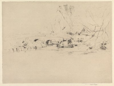 Old Mill on the Wandle, Mitcham alkotó: Sir Frank Short