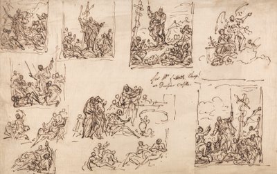 Mózes és a réz kígyó – A Dunster kastély kápolnájának terve alkotó: Sir James Thornhill