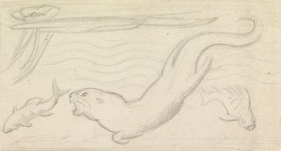 Ólomüveg tanulmány, Egy vidra és két hal alkotó: Sir John Everett Millais