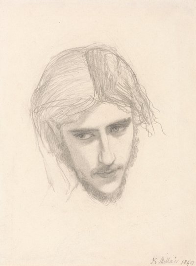 Tanulmány Ferdinánd fejének a "Ferdinándot Ariel csábította" alkotó: Sir John Everett Millais