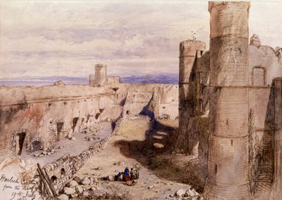 Harlech kastély a sáncoktól, Wales, 1850 alkotó: Sir John Gilbert