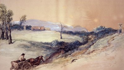 "Táj lóval és szekérrel", 1883. alkotó: Sir John Gilbert