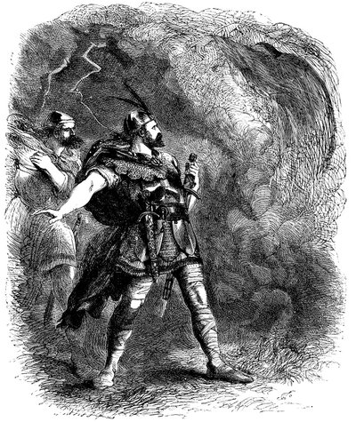 Macbeth és Banquo találkozik a három boszorkánnyal, 1858 alkotó: Sir John Gilbert
