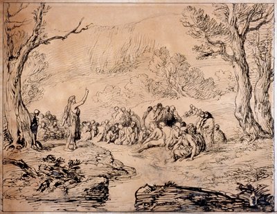 „Szent János prédikál a vadonban”, 1883. alkotó: Sir John Gilbert