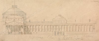 Egy királyi palota félhomlokzatának vázlata, Hyde Park, London alkotó: Sir John Soane