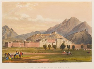 Hissar Bala és a Schah-palota, Caubul (színes litográfia) alkotó: Sir Keith A. Jackson