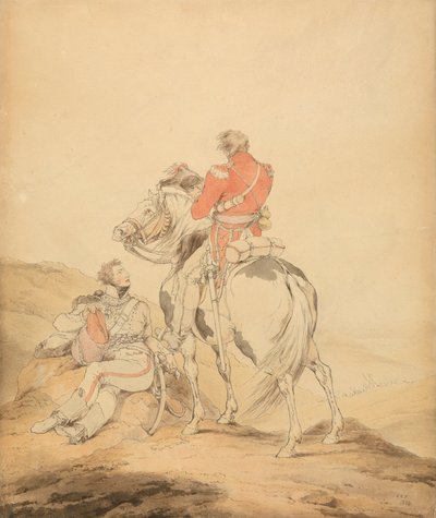 Egy brit törzstiszt és egy huszártiszt alkotó: Sir Robert Kerr Porter