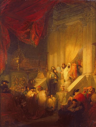 Törvényolvasás a zsinagógában alkotó: Solomon Alexander Hart