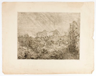 Szekér és romok alkotó: Solon H. Borglum
