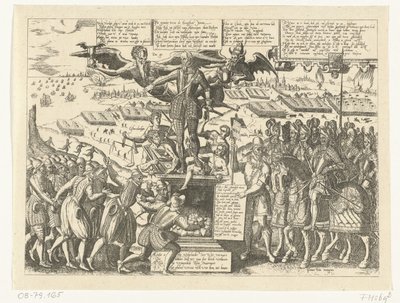 Az 1571-es Alva-szobor rajzfilmjének reprodukciója alkotó: Sons, and Stewart, G. Waterston