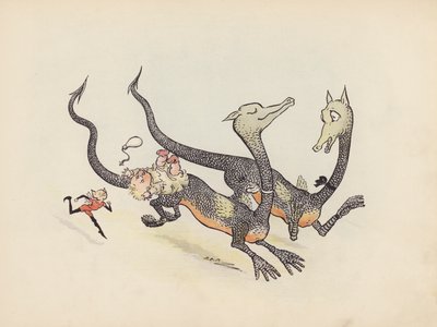 S Rosamond Praeger illusztrációja a Little Twin Dragons-hoz (színes litográfia) alkotó: Sophia Rosamond Praeger