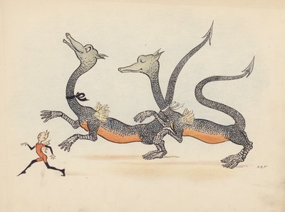 S Rosamond Praeger illusztrációja a Little Twin Dragons-hoz (színes litográfia) alkotó: Sophia Rosamond Praeger