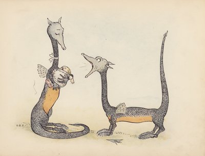 S Rosamond Praeger illusztrációja a Little Twin Dragons-hoz (színes litográfia) alkotó: Sophia Rosamond Praeger