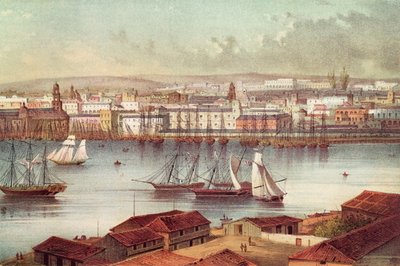 Kilátás Havannára, Kuba, 19. század közepe alkotó: American School