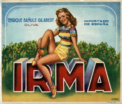 „Irma” reklámkép a spanyolországi Valenciából származó narancsok számára alkotó: Spanish School