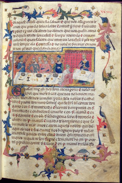 Martell atya I. Jakabnak (1208-76) tartott bankettet Tarragonában 1228-ban, amelyen megegyeztek a Baleár-szigetek meghódításában, a „Libre dels Feits”-től (vellum) (lásd még: 113569) alkotó: Spanish School