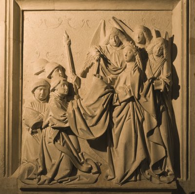 Szent Idelfonso domborműve, amint átveszi a templomot, a La Mezquita belseje, Cordoba, 1507 alkotó: Spanish School
