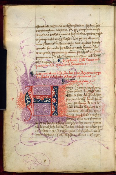 Burney 252, f. 4v, A rejtvény kezdőbetűje 