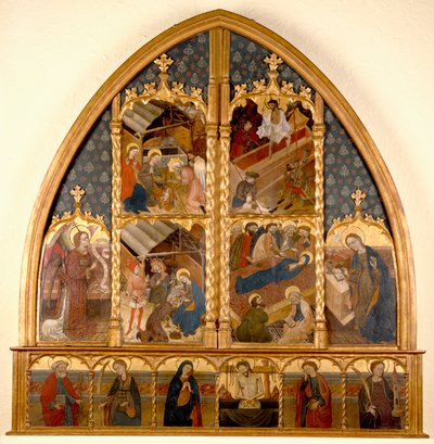 Katalóniai oltárkép, 145080 (tempera és aranylevél a panelen) alkotó: Spanish School