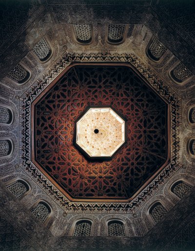 A granadai Madrasa mennyezete, Spanyolország, 1349-ben épült (fotó) alkotó: Spanish School
