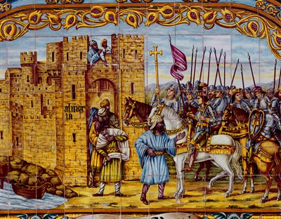 Almeria meghódítása a katolikus királyok által 1488-ban (kerámia) (400253 részlet) alkotó: Spanish School