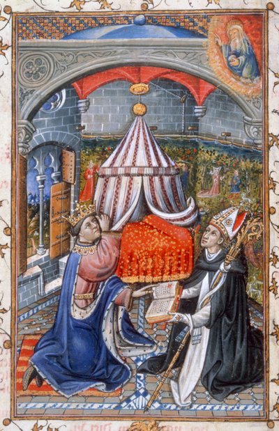 Reggeli és esti áhítatok, Aragóniai V. Alfonz imakönyvéből, 1442 (tempera pergamen) alkotó: Spanish School