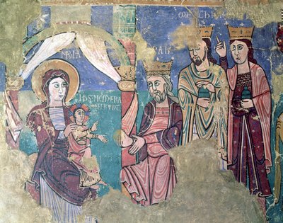 Vízkereszt falfestmény a navasai templomból, Huesca alkotó: Spanish School