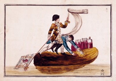 Joseph Bonaparte (1768-1844) kiűzése (savanyúságon) a spanyolországi Vitoria veresége után alkotó: Spanish School
