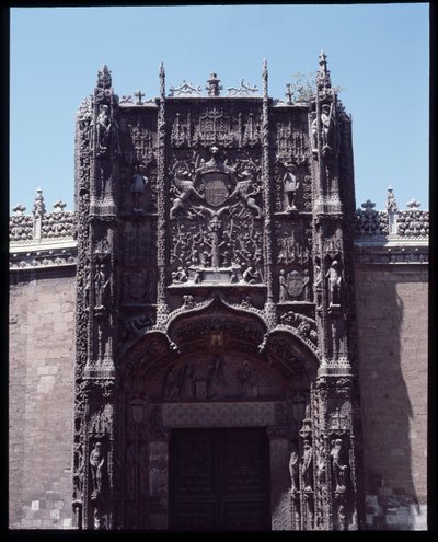 Gótikus művészet Isabelin: Szent Gregoire főiskola homlokzata (San Gregorio) 1488-1496 Valladolid, Spanyolország (Gótikus művészet: a kollégium homlokzatának képe (Colegio de San Gregorio) Valladolid Spanyolország) alkotó: Spanish School