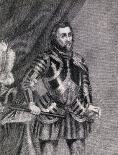 Hernan Cortes, Oaxaca völgyének márkija (1485-1547) alkotó: Spanish School