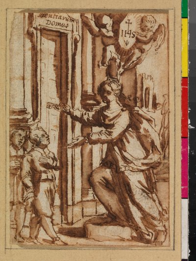 Az írástudás kinyitja a tanulás ajtaját, korábban "A tudás kapuját nyitó bölcsesség", 1575-1600 alkotó: Spanish School