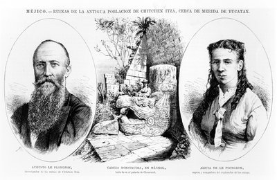 Mexikó – Chichen Itza ősi lakosságának romjai Merida közelében, Yucatanban, illusztráció a La Ilustracion Espanola y Americana 1877-ből alkotó: Spanish School