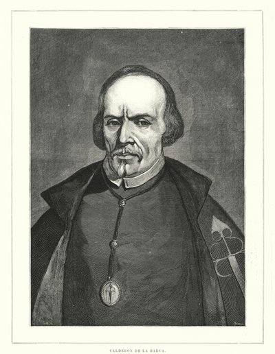 Pedro Calderon de la Barca, spanyol katona, pap és író (litho) alkotó: Spanish School