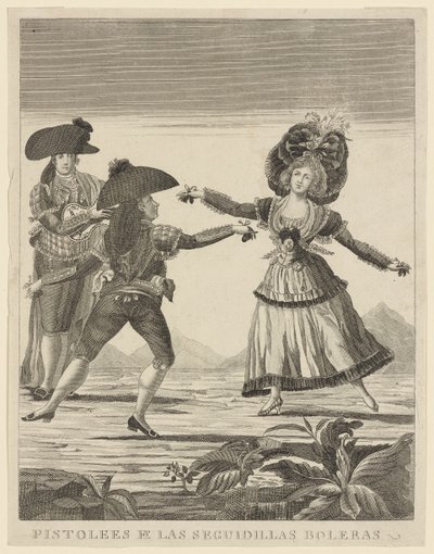 A seguidillas tekepályák fegyverei, 1790-99 körül alkotó: Spanish School