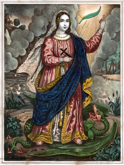 Antiochiai Szent Margit. (metszet, 1830 körül) alkotó: Spanish School