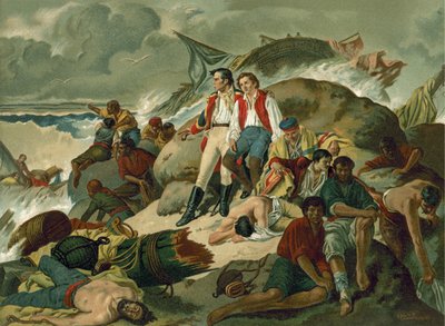 Az 1805-ös trafalgari csata hajótöröttjei alkotó: Spanish School