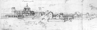 Granada városképének vázlata alkotó: Spanish School