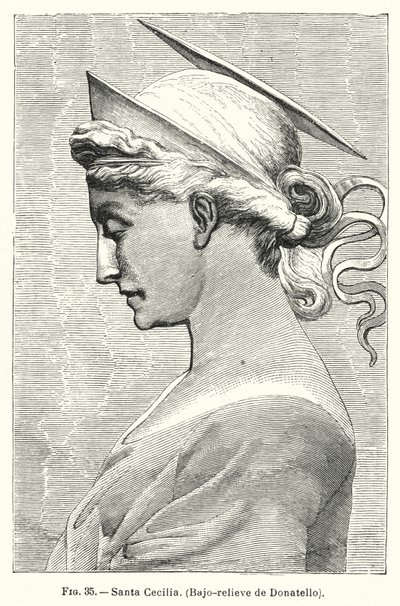Szent Cecília, Donatello domborműve (litho) alkotó: Spanish School
