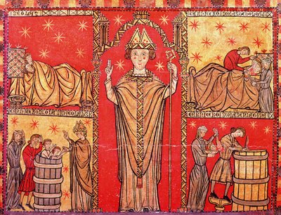 Bari Szent Miklós (tempera a panelen) alkotó: Spanish School