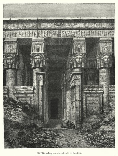 Hathor temploma, Dendera, Egyiptom (tagok) alkotó: Spanish School