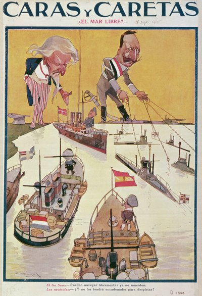 A császár és Sam bácsi az első világháború idején, 1915-ben alkotó: Spanish School