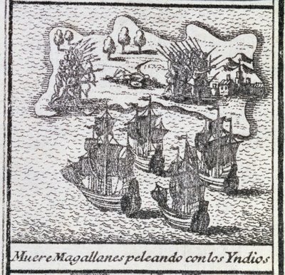 Magellán halála az indiánokkal vívott csatában alkotó: Spanish School