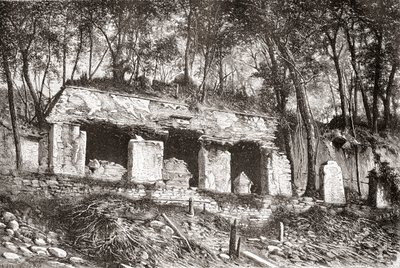 A palota homlokzata Palenque-ben, Mexikó déli részén alkotó: Spanish School