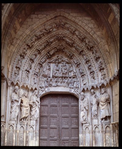 Kilátás a gótikus portálra alkotó: Spanish School
