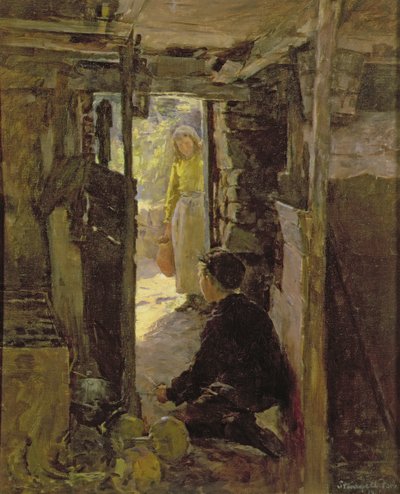 A házikó ajtajában alkotó: Stanhope Alexander Forbes