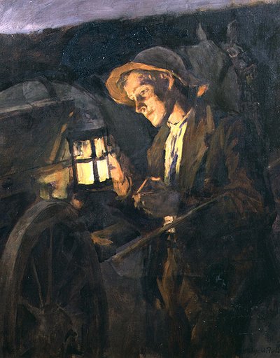 Tanulmány a kocsis számára a "Lighting Up Time"-ban alkotó: Stanhope Alexander Forbes